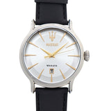 Buy Shop Maserati Epoca White Dial Black Leather Strap Watch For Men - R8851118002 USA Online