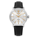 Buy Shop Maserati Epoca White Dial Black Leather Strap Watch For Men - R8851118002 USA Online