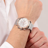 Buy Shop Maserati Epoca White Dial Chronograph Silver Mesh Bracelet Watch For Men - R8873618009 USA Online