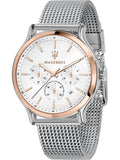 Buy Shop Maserati Epoca White Dial Chronograph Silver Mesh Bracelet Watch For Men - R8873618009 USA Online