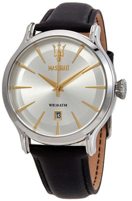 Buy Shop Maserati Epoca White Dial Black Leather Strap Watch For Men - R8851118002 USA Online