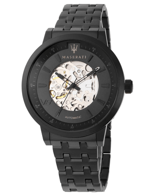 Buy Shop Maserati Granturismo Sport GT Skeleton Black Dial Black Steel Strap Watch For Men - R8823134003 USA Online