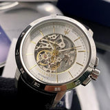 Buy Shop Maserati Ingegno Automatic Black Skeleton Dial Black Leather Strap Watch For Men - R8821119002 USA Online