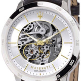 Buy Shop Maserati Ingegno Automatic Black Skeleton Dial Black Leather Strap Watch For Men - R8821119002 USA Online