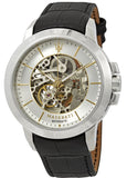 Buy Shop Maserati Ingegno Automatic Black Skeleton Dial Black Leather Strap Watch For Men - R8821119002 USA Online