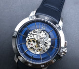 Buy Shop Maserati Ingegno Automatic Blue Skeleton Dial Black Leather Strap Watch For Men - R8821119004 USA Online