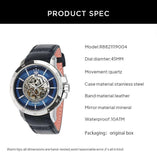 Buy Shop Maserati Ingegno Automatic Blue Skeleton Dial Black Leather Strap Watch For Men - R8821119004 USA Online