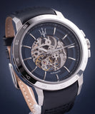 Buy Shop Maserati Ingegno Automatic Blue Skeleton Dial Black Leather Strap Watch For Men - R8821119004 USA Online