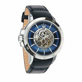 Buy Shop Maserati Ingegno Automatic Blue Skeleton Dial Black Leather Strap Watch For Men - R8821119004 USA Online