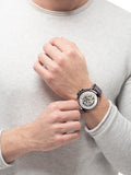 Buy Shop Maserati Ingegno Automatic White Skeleton Dial Brown Leather Strap Watch For Men - R8821119003 USA Online