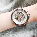 Buy Shop Maserati Ingegno Automatic White Skeleton Dial Brown Leather Strap Watch For Men - R8821119003 USA Online