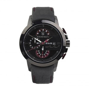 Buy Shop Maserati Ingegno Chronograph Black Dial Black Leather Strap Watch For Men - R8871619003 USA Online
