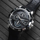 Buy Shop Maserati Ingegno Chronograph Black Dial Black Leather Strap Watch For Men - R8871619004 USA Online