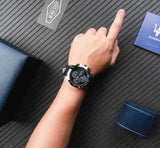 Buy Shop Maserati Ingegno Chronograph Black Dial Black Leather Strap Watch For Men - R8871619004 USA Online