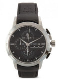 Buy Shop Maserati Ingegno Chronograph Black Dial Black Leather Strap Watch For Men - R8871619004 USA Online