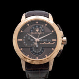 Buy Shop Maserati Ingegno Chronograph Brown Dial Brown Leather Strap Watch For Men - R8871619001 USA Online