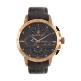 Buy Shop Maserati Ingegno Chronograph Brown Dial Brown Leather Strap Watch For Men - R8871619001 USA Online