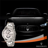 Buy Shop Maserati Ingegno Chronograph White Dial Silver Steel Strap Watch For Men - R8873619004 USA Online