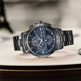 Buy Shop Maserati Ingegno Tachymeter Blue Dial Black Steel Strap Watch For Men - R8873619001 USA Online