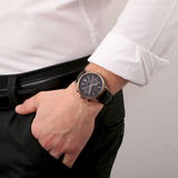 Buy Shop Maserati Legend Chronograph Black Dial Black Leather Strap Watch For Men - R8871638001 USA Online