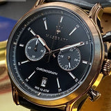 Buy Shop Maserati Legend Chronograph Black Dial Black Leather Strap Watch For Men - R8871638001 USA Online