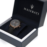 Buy Shop Maserati Legend Chronograph Black Dial Black Leather Strap Watch For Men - R8871638001 USA Online