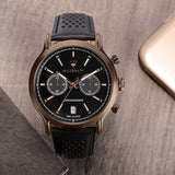 Buy Shop Maserati Legend Chronograph Black Dial Black Leather Strap Watch For Men - R8871638001 USA Online