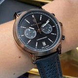 Buy Shop Maserati Legend Chronograph Black Dial Black Leather Strap Watch For Men - R8871638001 USA Online