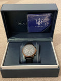 Buy Shop Maserati Legend Chronograph Black Dial Black Leather Strap Watch For Men - R8871638001 USA Online