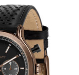 Buy Shop Maserati Legend Chronograph Black Dial Black Leather Strap Watch For Men - R8871638001 USA Online