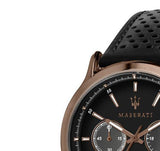 Buy Shop Maserati Legend Chronograph Black Dial Black Leather Strap Watch For Men - R8871638001 USA Online