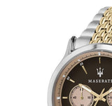 Buy Shop Maserati Legend Chronograph Brown Dial Two Tone Steel Strap Watch For Men - R8873638003 USA Online