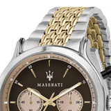 Buy Shop Maserati Legend Chronograph Brown Dial Two Tone Steel Strap Watch For Men - R8873638003 USA Online