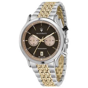 Buy Shop Maserati Legend Chronograph Brown Dial Two Tone Steel Strap Watch For Men - R8873638003 USA Online