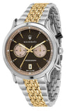 Buy Shop Maserati Legend Chronograph Brown Dial Two Tone Steel Strap Watch For Men - R8873638003 USA Online