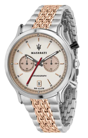 Buy Shop Maserati Legend Chronograph Ivory White Dial Two Tone Steel Strap Watch For Men - R8873638002 USA Online
