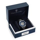 Buy Shop Maserati Stile Automatic Skeleton Silver Dial Silver Steel Strap Watch For Men - R8823142004 USA Online