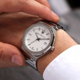 Buy Shop Maserati Stile 3H White Dial Silver Steel Strap Watch For Men - R8853142005 USA Online