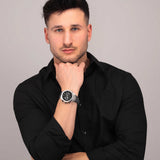 Buy Shop Maserati Stile Chronograph Black Dial Silver Steel Strap Watch For Men - R8873642004 USA Online