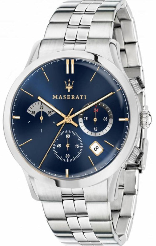 Buy Shop Maserati Ricordo Chronograph Blue Dial Silver Steel Strap Watch For Men - R8873633001 USA Online