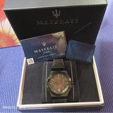 Buy Shop Maserati Potenza 3H STR Black Dial 42mm Leather Strap Watch For Men - R8851108010 USA Online