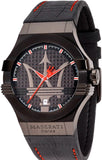 Buy Shop Maserati Potenza 3H STR Black Dial 42mm Leather Strap Watch For Men - R8851108010 USA Online