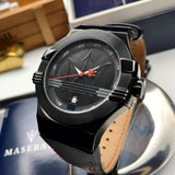 Buy Shop Maserati Potenza 42mm Black Analog Dial Black Strap Watch For Men - R8853108003 USA Online