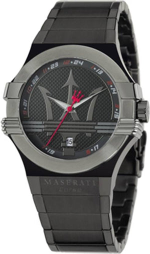 Buy Shop Maserati Potenza 42mm Black Analog Dial Black Strap Watch For Men - R8853108003 USA Online