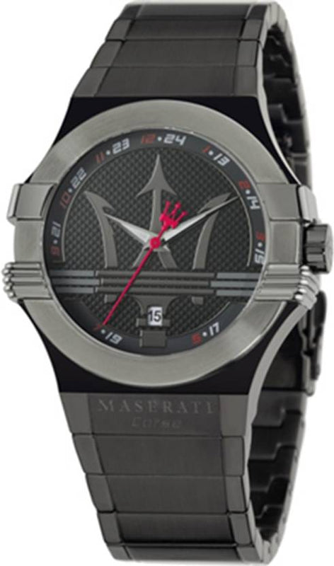Buy Shop Maserati Potenza 42mm Black Analog Dial Black Strap Watch For Men - R8853108003 USA Online