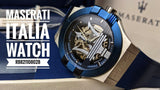 Buy Shop Maserati Potenza 42mm Blue Dial Automatic Silicone Strap Watch For Men - R8821108028 USA Online