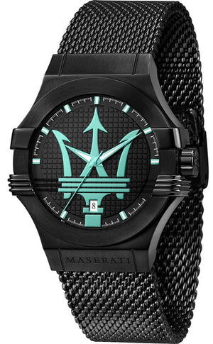 Buy Shop Maserati Potenza Aqua Edition Black Dial Black Mesh Strap Watch For Men - R8853144002 USA Online