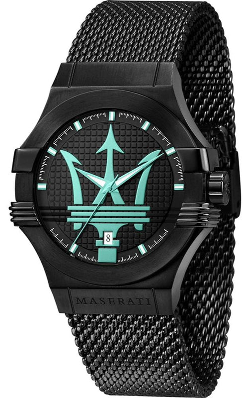 Buy Shop Maserati Potenza Aqua Edition Black Dial Black Mesh Strap Watch For Men - R8853144002 USA Online