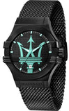 Buy Shop Maserati Potenza Aqua Edition Black Dial Black Mesh Strap Watch For Men - R8853144002 USA Online