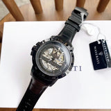 Buy Shop Maserati Potenza Automatic Black Dial Black Leather Strap Stainless Steel Watch For Men - R8821119006 USA Online